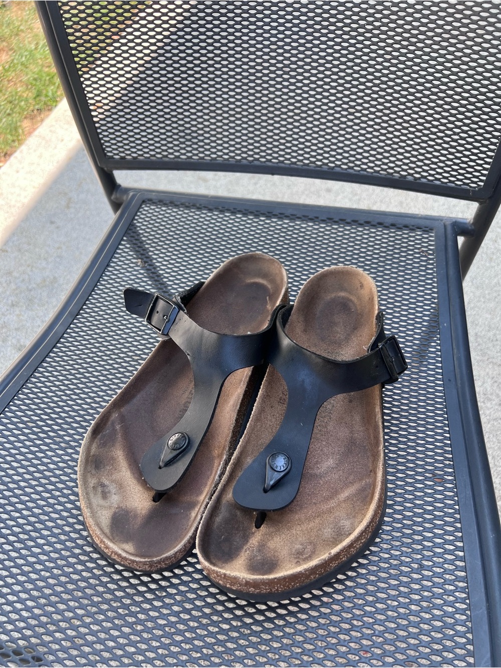 Birkenstock Black Leather T-Strap Sandals